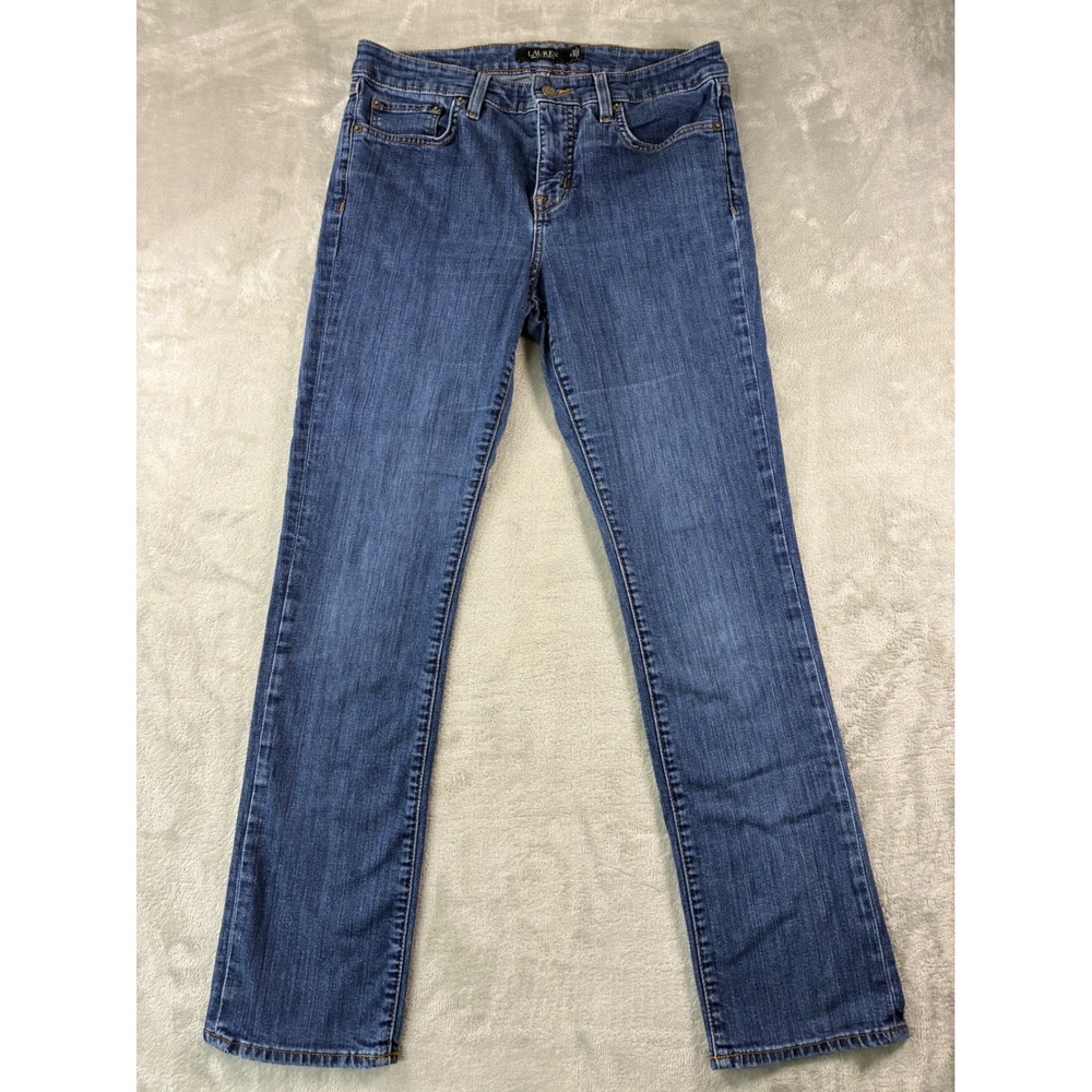 Lauren Ralph Lauren Womens Straight Leg Blue Jeans Size 10x30 Medium Wash